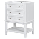24' Bathroom Vanity With Sink, Bathroom Storage Cabinet with Drawer and Open Shelf, Solid Wood Frame, White (Old Sku:SY999991AAK)