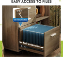 Three Drawer Mobile File Cabinet In Gray Oak With Open Shelves Printer Stand For Home Office