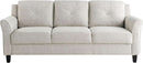 Harrington Sofa Beige With Curved Arms For Living Room