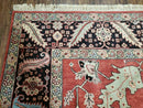 10' X 14' Vintage Hand Made Turkish Wool Rug Carpet Red Black Hand Knotted Nice