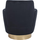 Velvet Swivel Barrel Chair, Swivel Accent Chairs Armchair for Living Room, Reading Chairs for Bedroom Comfy, Round Barrel Chairs with Gold Stainless Steel Base (Black)