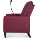 Recliner Chairs for Adults, Adjustable Recliner Sofa with Mobile Phone Holder & Cup Holder, Modern Reclining Chairs Fabric Push Back Recliner Chairs for Living Room, Bedroom, RED