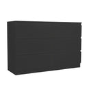 6 Drawer Black Dresser, Modern Bedroom Dresser with Spacious Countertop, Wood Storage Cabinet with Concealed Handles & 6 Deep Drawers for Bedroom, Living Room, Entryway, 15.7' D x 47.2' W x 30.9' H