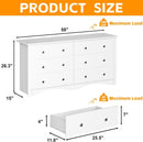 6 Drawer Dresser and TV Stand in White for 65 Inch TV