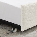 Daybed with Trundle Upholstered Tufted Sofa Bed, Full Size, Boucle Fabric, Beige(83'x58.5'x29.5')