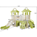 8-1 Toddler Climber and Slide Set,Kids Slide for Toddlers Age 1+, Kids Playground Climber Freestanding Slide Playset with Basketball Hoop, Play Combination for Babies,Indoor& Outdoor