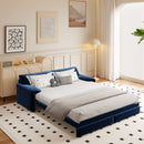 66' Queen Pull Out Sofa Bed, 3-in-1 Convertible Sleeper Sofa with Side Storage,Multi-Functional Velvet Loveseat Bed for Living Room,Bedroom,Apartment,Office