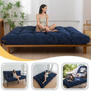 6-Inch Full-Size Futon Mattress Navy Tufted Shredded Foam
