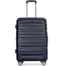 3 Piece Luggage Sets PC Lightweight & Durable Expandable Suitcase with Two Hooks, Double Spinner Wheels, TSA Lock, (21/25/29) Black