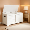 Cloud White LargeCapacity Storage Bench Hinges Chest