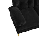 82.6' Modern Sectional Sofas Couches Velvet L-Shaped Couches for Living Room, Bedroom, Black