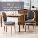 French Country Dining Chairs Set of 4 Oak Wood Round Back