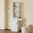 White modern simple hair desk, multi-layer storage, large storage space