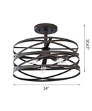 Winship 14"W 3-Light Semi-Flush Light Fixture by Allen + Roth Bronze Finish