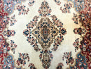 Square Persian Kerman Rug, Beige/Cream and Light Blue, Traditional Persian Rug, 5.5 x 5.5 ft