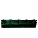 Slipcovered Long Sofa, 4 Seater Sofa with Removable Cover, Extra Deep Couch for Living Room, Corduroy Fabric Cloud Like Comfy Sofa Couch, Green Corduroy Fabric