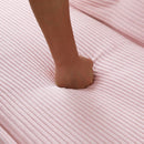 Modern corduroy sofa bed, black/beige/pink, 66 inches