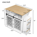 Modern Style 2-in-1 Pet Friendly Dog Crate Kitchen Island End Table Natural White MDF Metal Pine