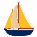 Painted Finished Wooden Sail Boat Shape Cutout DIY Craft 4.5 Inches