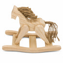 Unfinished Wooden Rocking Horse Figurine Craft DIY Craft 4.5 Inches