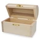 Unfinished Wooden Jewelry or Storage Trinket Gift Box Chest with Clasp DIY Unpainted Craft 4.75 Inches
