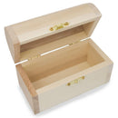 Unfinished Wooden Jewelry or Storage Trinket Gift Box Chest with Clasp DIY Unpainted Craft 4.75 Inches