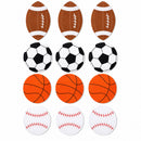 12 Foam Football, Baseball, Basketball, Soccer Ball Cutouts DIY Craft Shapes