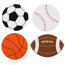12 Foam Football, Baseball, Basketball, Soccer Ball Cutouts DIY Craft Shapes