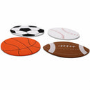 12 Foam Football, Baseball, Basketball, Soccer Ball Cutouts DIY Craft Shapes