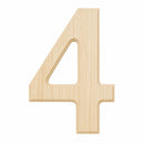 Unfinished Unpainted Wooden Number 4 (Four) 6 Inches