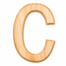 Unfinished Unpainted Wooden Letter C (6 Inches)