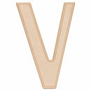 Unfinished Unpainted Wooden Letter V (6 Inches)