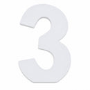 Courier Font White Color Wooden Number 3 (6 Inches)