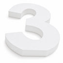 Courier Font White Color Wooden Number 3 (6 Inches)