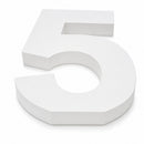 Courier Font White Color Wooden Number 5 (6 Inches)