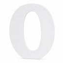 Courier Font White Color Wooden Number 0 (6 Inches)