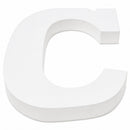 Courier Font White Color Wooden Letter C (6 Inches)