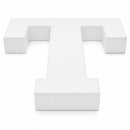 Courier Font White Color Wooden Letter T (6 Inches)