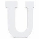 Courier Font White Color Wooden Letter U (6 Inches)
