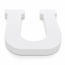 Courier Font White Color Wooden Letter U (6 Inches)