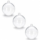 3.15-Inch Clear Plastic Fillable Christmas Ball Ornaments for DIY Projects: Set of 3