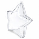 Set of 3 Clear Plastic Star Ornaments 3.25 Inches (83 mm)