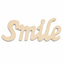Unfinished Unpainted Word "Smile" Sign Cutout DIY Craft 7.25 Inches