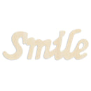 Unfinished Unpainted Word "Smile" Sign Cutout DIY Craft 7.25 Inches