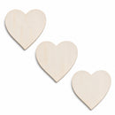 4.75-Inch Unfinished Wooden Heart Cutouts for DIY Crafts: Set of 3