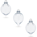 Set of 3 Clear Plastic Water Drop Christmas Ornaments 3.94 Inches