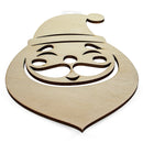 Unfinished Wooden Santa Head Shape Cutout DIY Craft 9 Inches