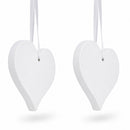 Set of 2 Hearts Plaster Christmas Ornaments 3.2 Inches