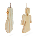 Set of 2 Unfinished Unpainted Wooden Snowman and Angel Christmas Ornaments Cutouts DIY Craft 4.5 Inches