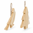 Set of 2 Unfinished Unpainted Wooden Bird and Christmas Tree Ornaments Cutouts DIY Craft 4.5 Inches